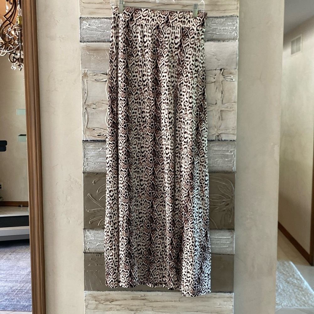 NWT Tarte animal print long slit skirt